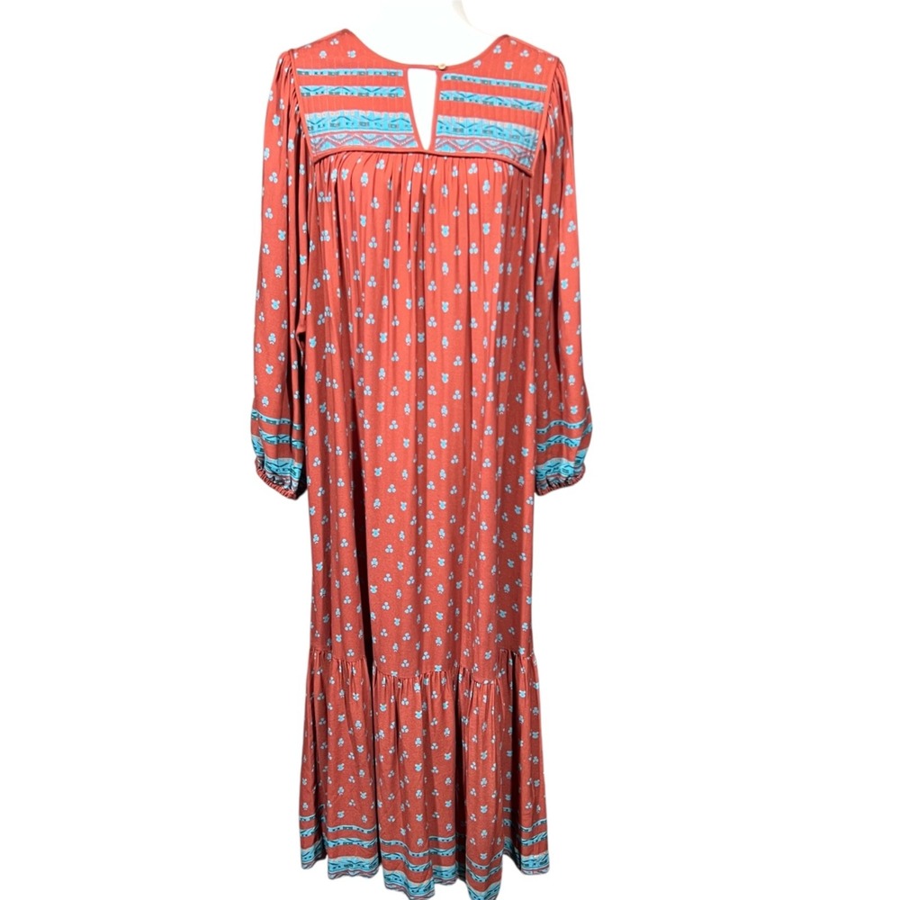 Wrap London Dress Women's Size 10 Brown NEW Cottagecore Peasant Boho Vacation